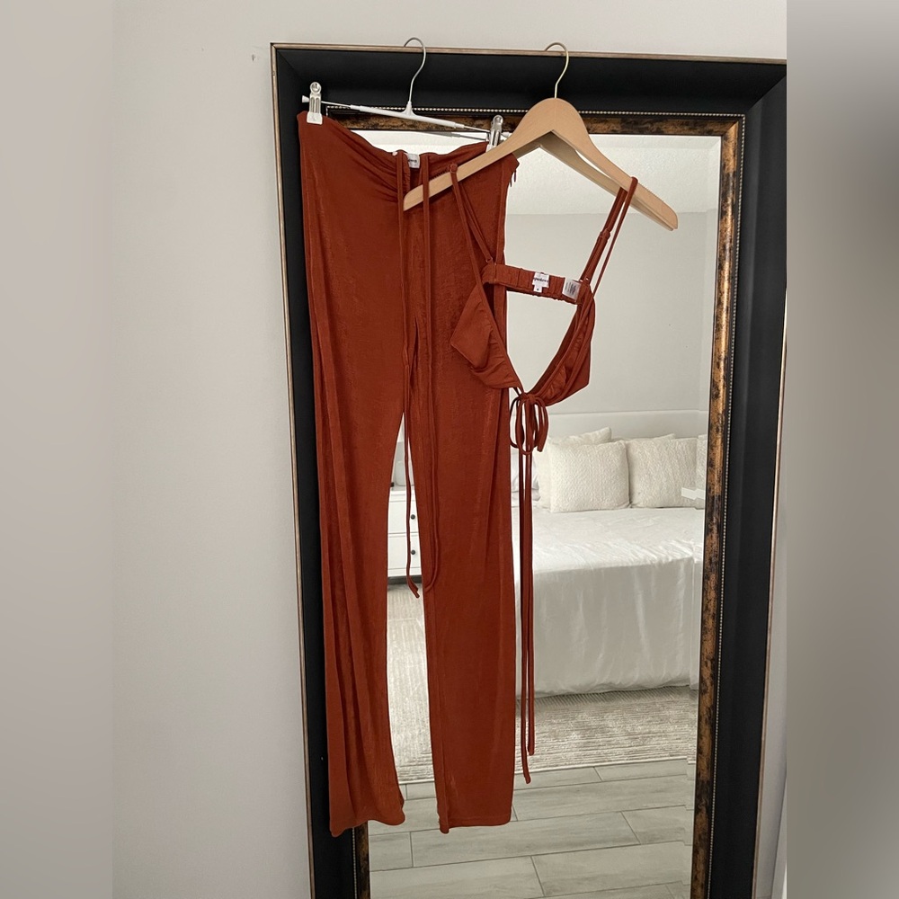 Superdown Orange/Rust Irene Strappy Pant Set - Picture 3 of 4